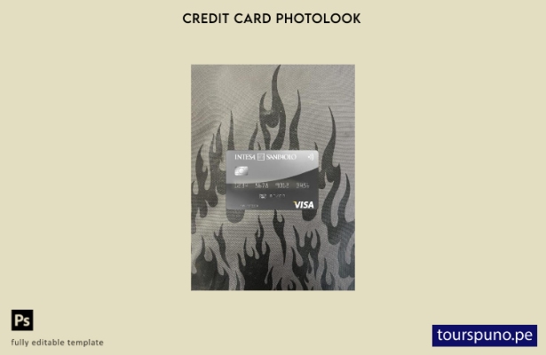 listo para imprimir plantilla frontal de aspecto fotográfico de tarjeta visa Int